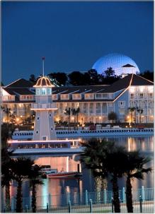 Disney's Beach Club at night